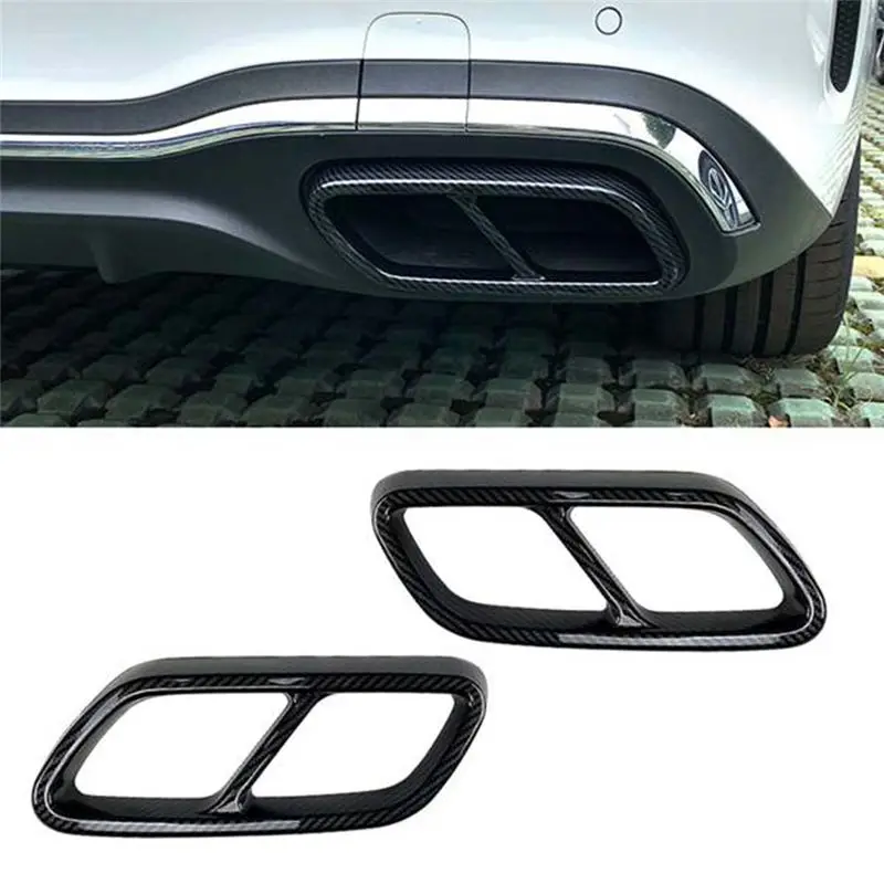 Car Exhaust Pipe Cover For Mercedes Benz C-Class W206 C200 C260 C300 2022+ Carbon Fibre