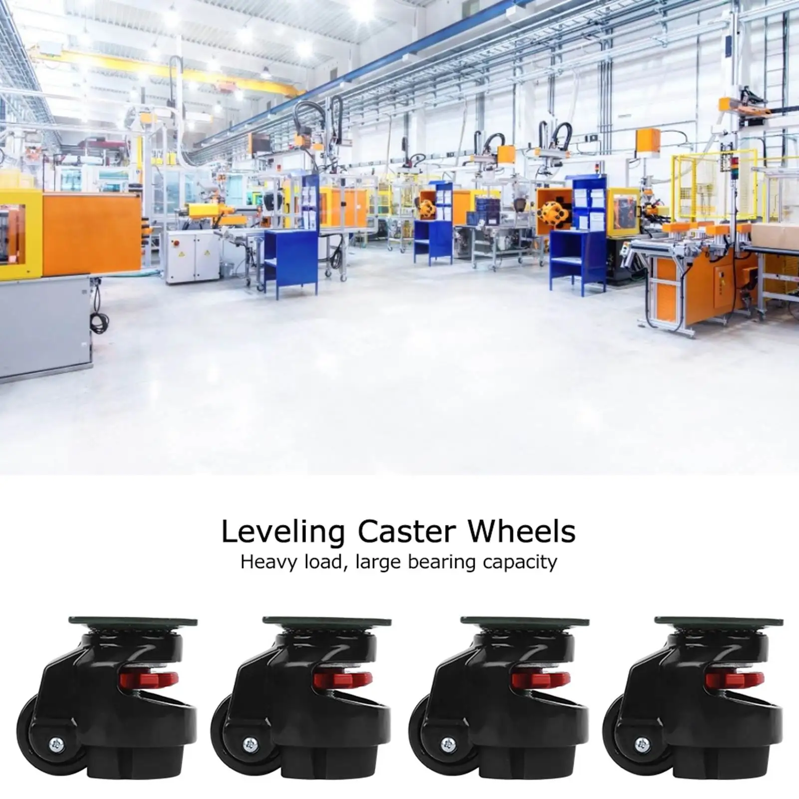 Heavy Duty Leveling Caster Level Adjustment Caster GD‑40F Heavy Duty Industrial Roller Wheel Leveling Caster Wheels Black