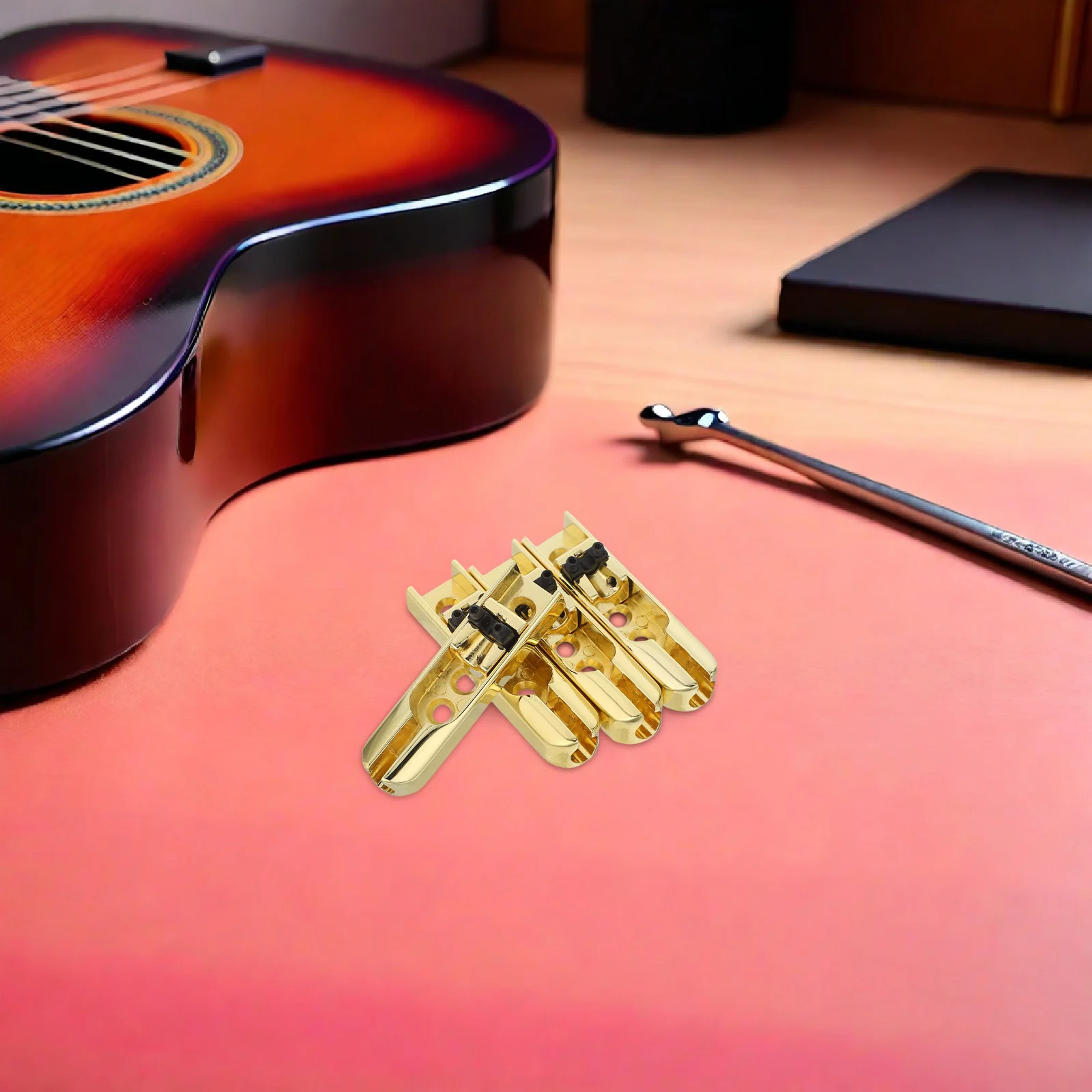 

4pcs Headless Bass Bridge Electric Guitar Metal Replacement Part Fixed String Saddle For Music Instrument Repair Supply Split