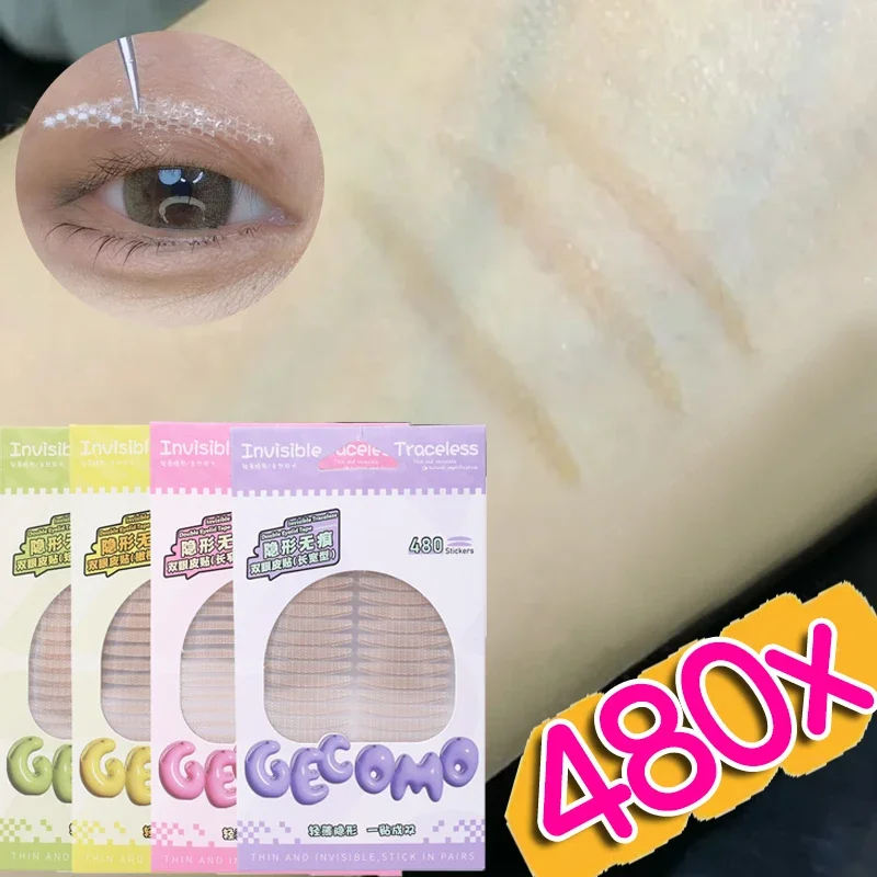 120/480PCSสติกเกอร์เทปตาที่มองไม่เห็นธรรมชาติSelf-Adhesive Doubleพับตาลูกไม้วางSelfกาวเครื่องมือแต่งหน้าตา