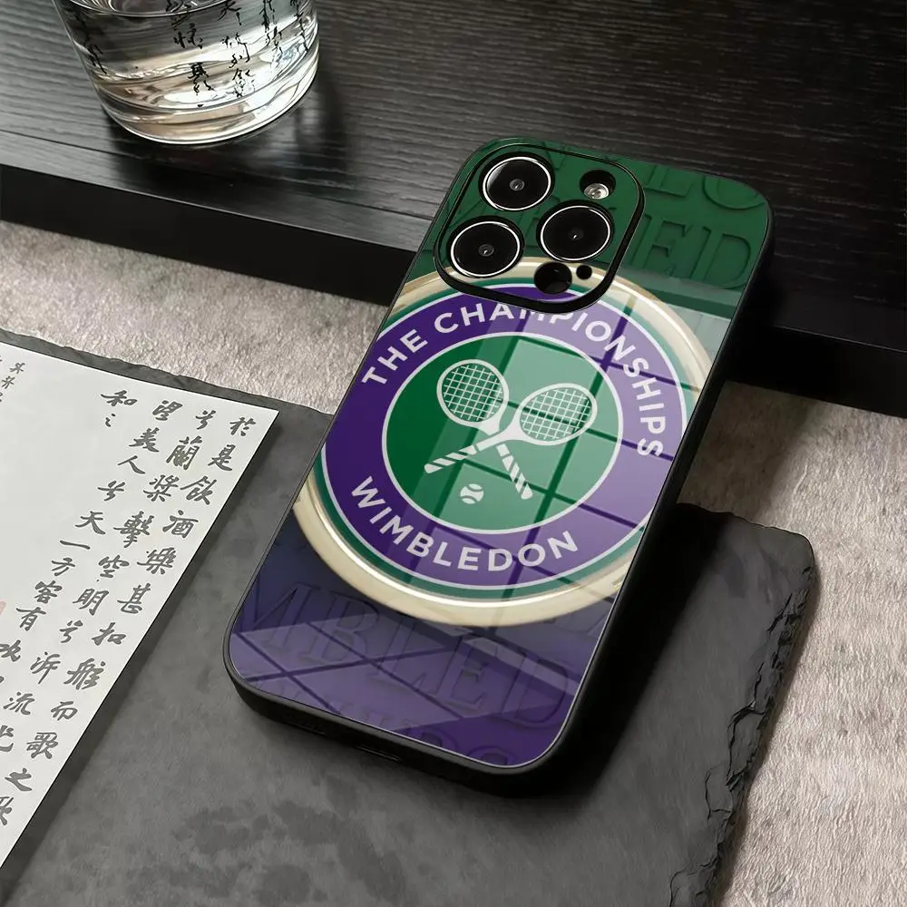 

Phone Case For IPhone 17 16 15 14 13 12 11 Pro Max X XR Precision holes in acrylic glass PC Cover W-Wimbledon cool