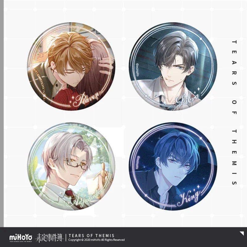 

Anime Game Tears of Themis Heartbeat Cosplay Metal Badge Button Brooch Pins Official Collection Medal Souvenir Decor Gifts Bag