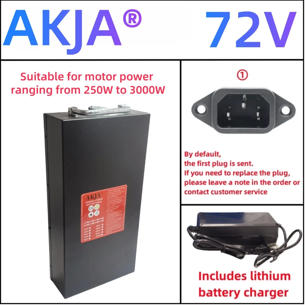 Air fast transportation 72V New Full Capacity Power 18650 Lithium Battery 20ah-100ah Lithium Battery Pack Suitable for 250-2000W