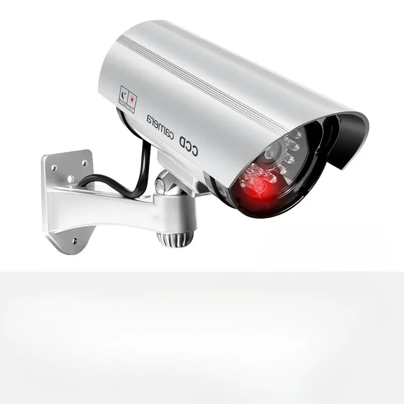 1PC Dummy Security Camera Watreproof Indoor Outdoor Fake CCTV Surveillance System, Red Flashing LED Lights, No Wiring Required view 6