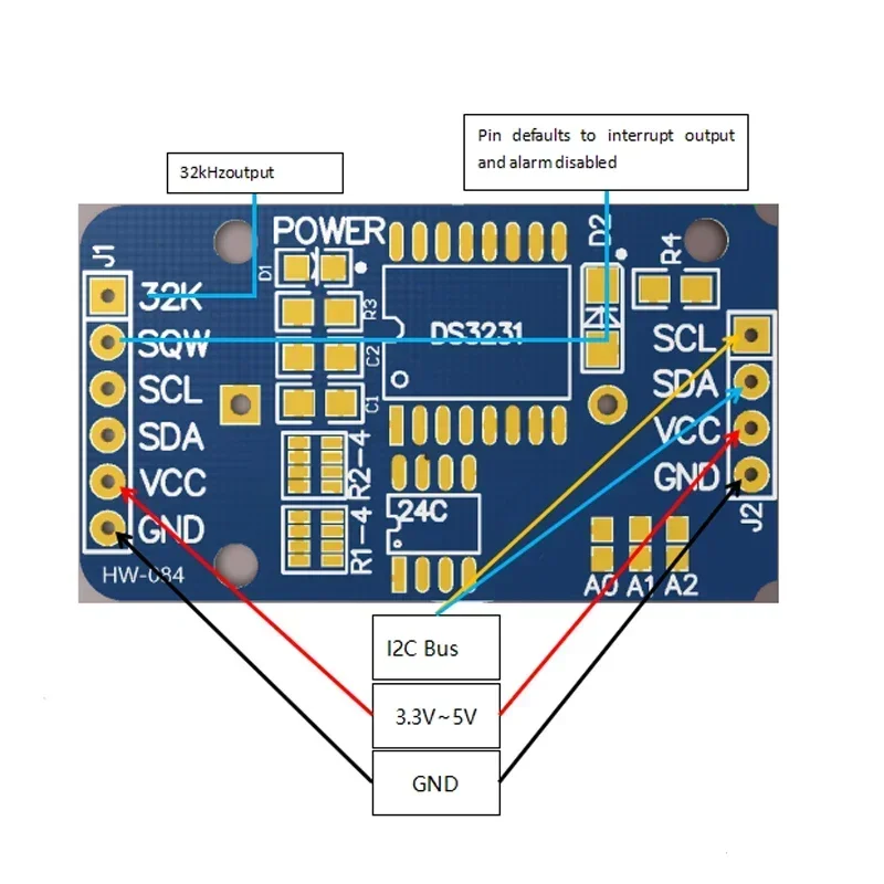 DS3231 Precision RTC Module with AT24C32 EEPROM Temperature Sensor I2C for Arduino Data Logger Real Time Clock STM32 ESP32 image 3