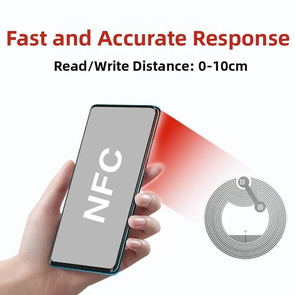 10pcs Wet Transparent NFC215 Tag Sticker Wet Inlay Contactless Technology NFC Chip Sticker Passive Passive NFC Tag