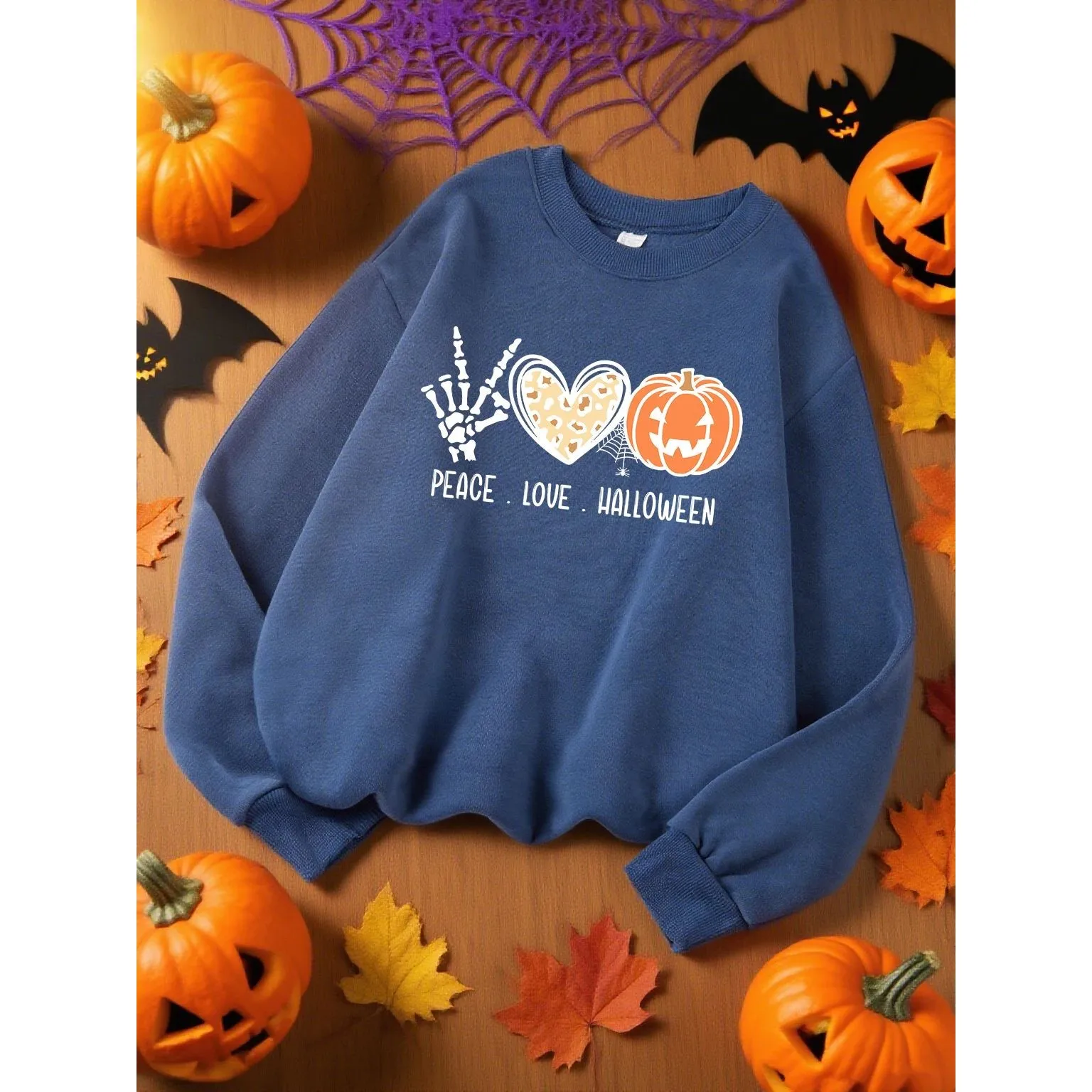 السلام الحب لويوين اليقطين يطبع المرأة الرياضية هوديي مريح القطن مزيج الخريف Faion السيدات البلوز #1