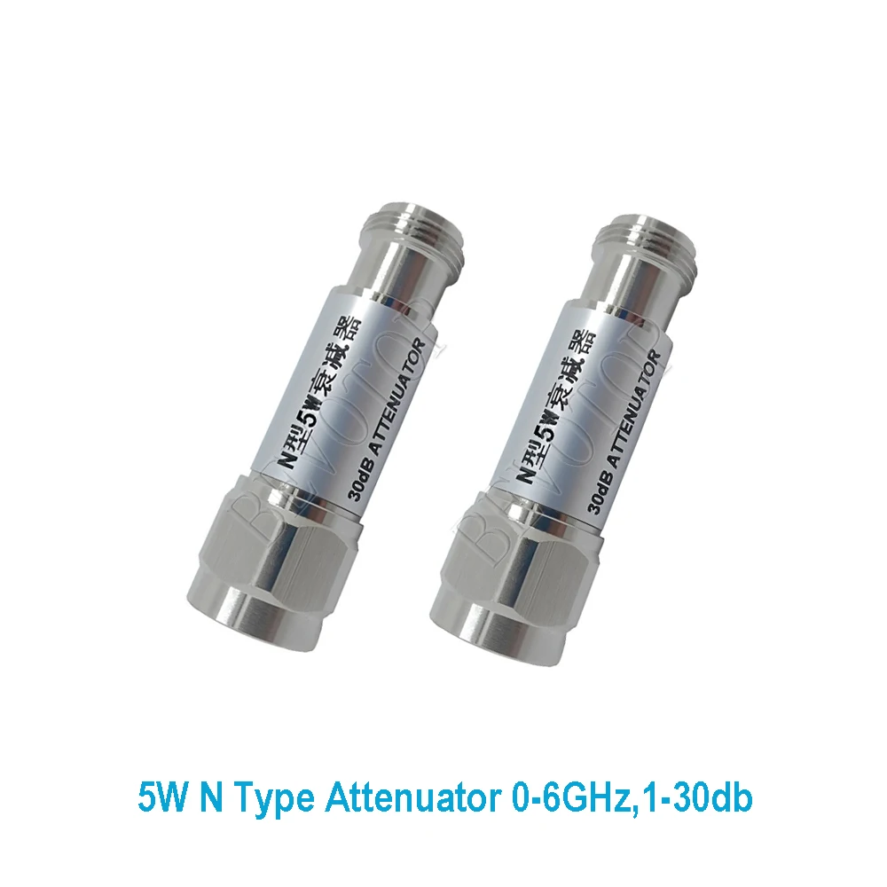 DC-6GHz 5W N Type Attenuator 3/5/6/10/15/20/30dB N Male to N Female Connector RF Coaxial Attenuator VSWR≤1.2 50 Ohm