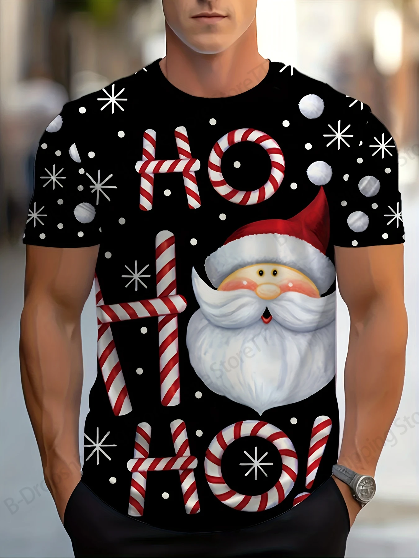 

2025 Santa Claus 3D Print T-shirt Men Women Fashion Casual Short Sleeve Tops Tees Christmas T Shirt Oversized New Year Clothing