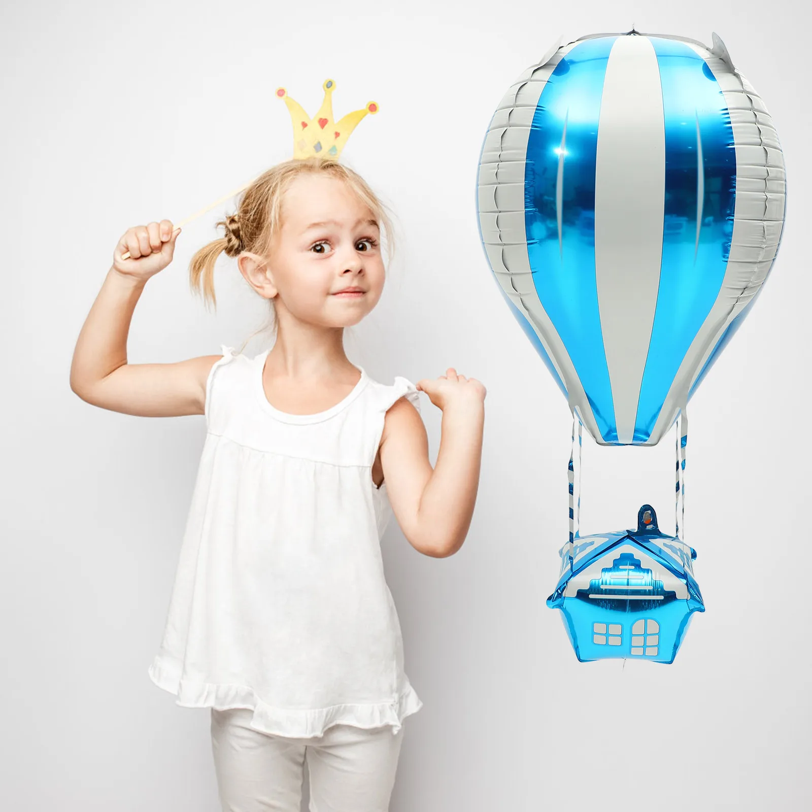 

10Pcs Hot Air Balloon Aluminum Foil Balloons Chic Kids Birthday Party Decorations Baby Shower Supplies Helium Balloons Festive