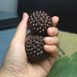 2PCS Agarwood Durian Massage Handball Fitness Balls Wrist Finger Exercise Stress Relief Hand Relaxation Stretch Muscle Tool