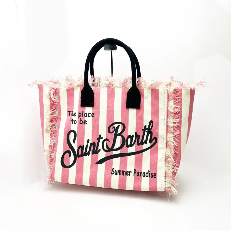 

S AINT B ARTH autumn and winter new towel bag women's striped large capacity casual plush bag tassel handbag