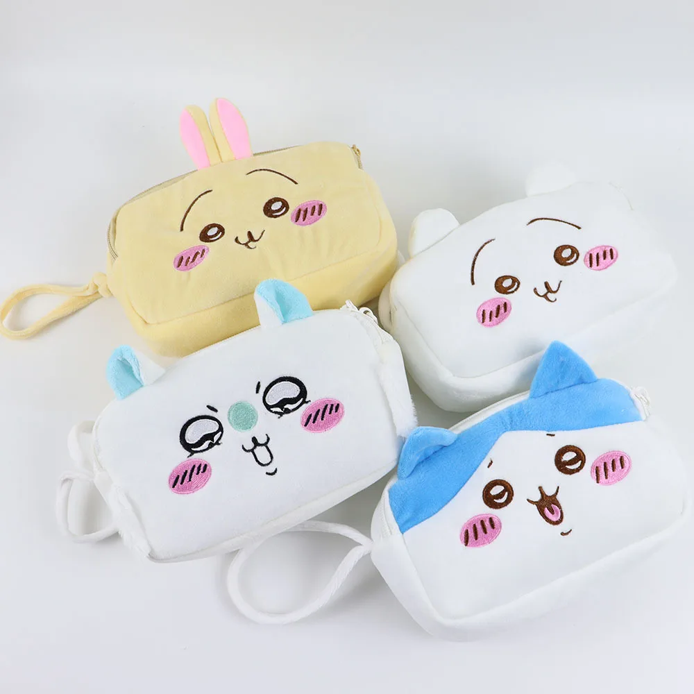 

Kawaii Plush ちいかわ ハチワ Make Up Cosmetic Bag Cartoon Large Capacity Storage Bags Portable Handbag Girl Gifts