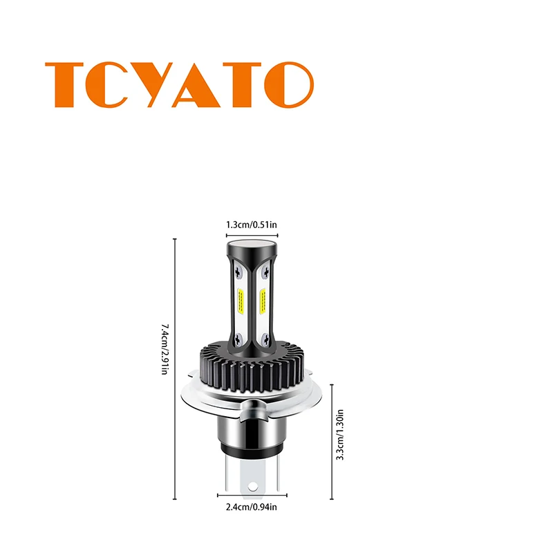 

TCYATO Светодиодные фары H4 ультраконцентрированные дальний свет ближнего света ультра белые яркие 6000K plug and play ультра яркие фары