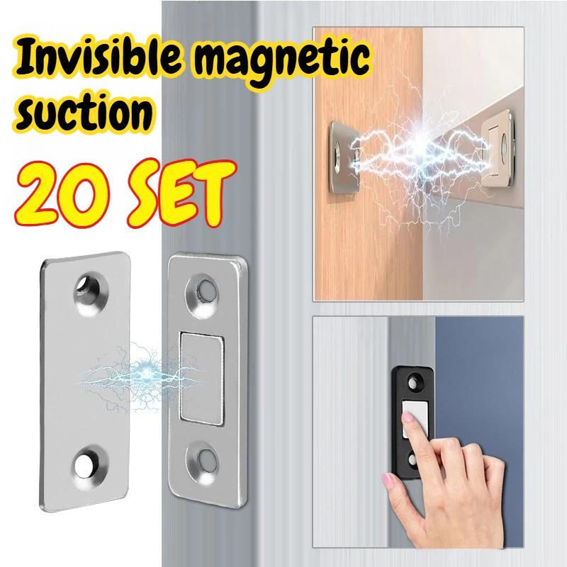 Ultra Thin Cabinet Magnetic Catch Adhesive Drawer Magnet Catch for Kitchen Closet Door Closing Magnetic Door Catch Closer