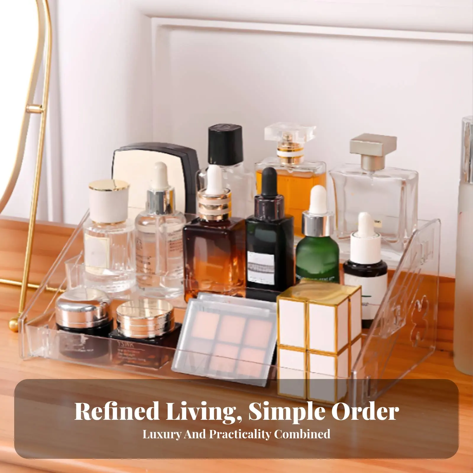 

Makeup Organizer with Drawers Multi-Compartment Compartmented Cosmetic Case with Drawers Debrisproof Giftable for Adults