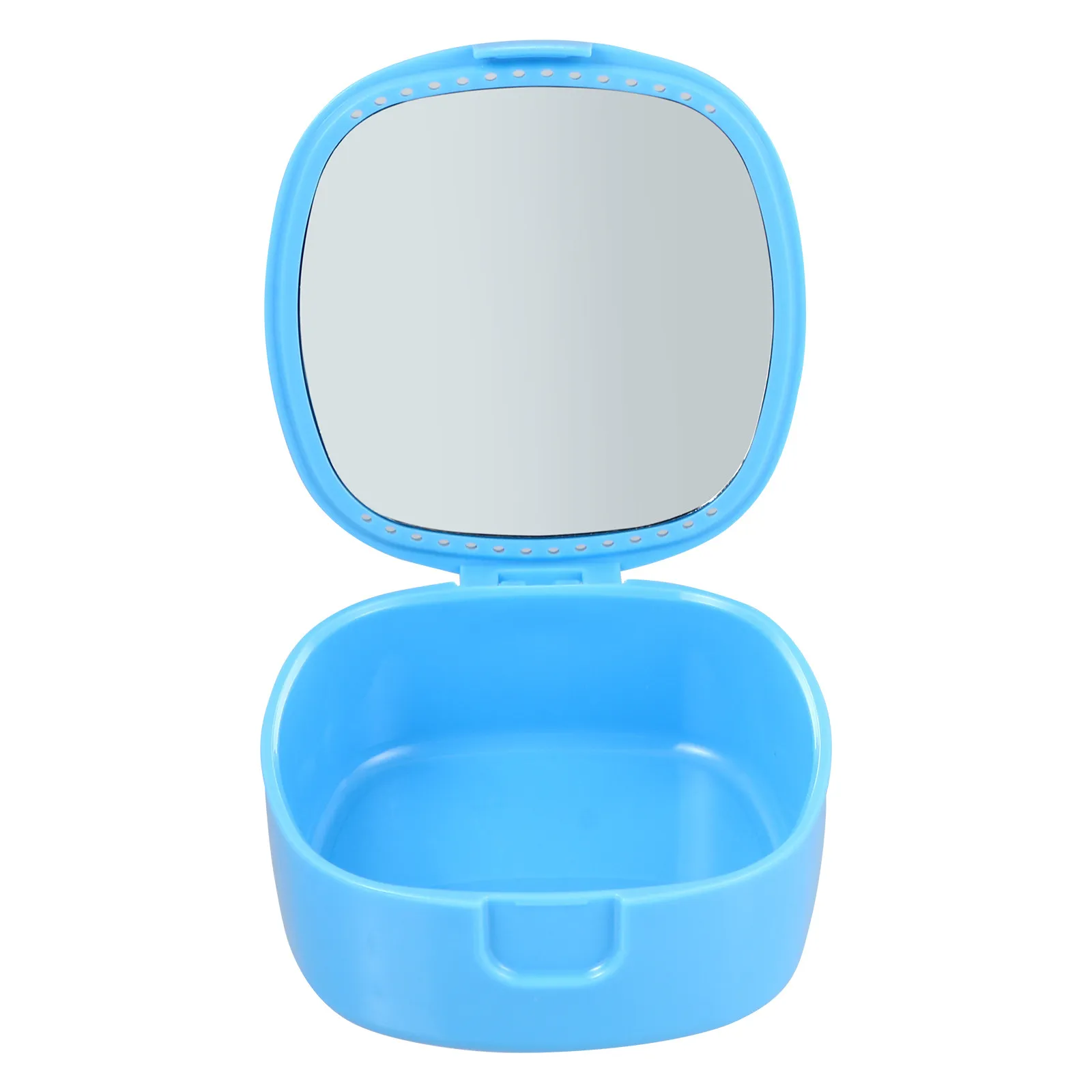 

Denture Storage Container with Built-in Hd Mirror Ventilation Holes for Dentures Mouth Guards Retainers Aligners Orthodontic