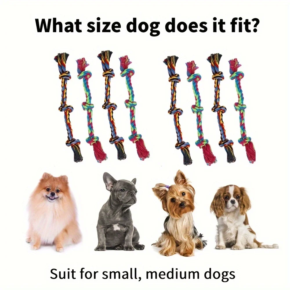 1/5pcs Dogs Toys Puppy Chew Cotton Rope Knot Interactive Toy Durable Braided Toys Cleaning Teeth Molar For Small Dogs
