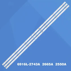 LED Bar(3) For 6916L-2743A 6916L-2743B 6916L-2665A 6916L-2550A 43LH7500 43LW540S 43LW340C 43LH609V 43LK5100PLA LC430DUE(FJ)(M4)