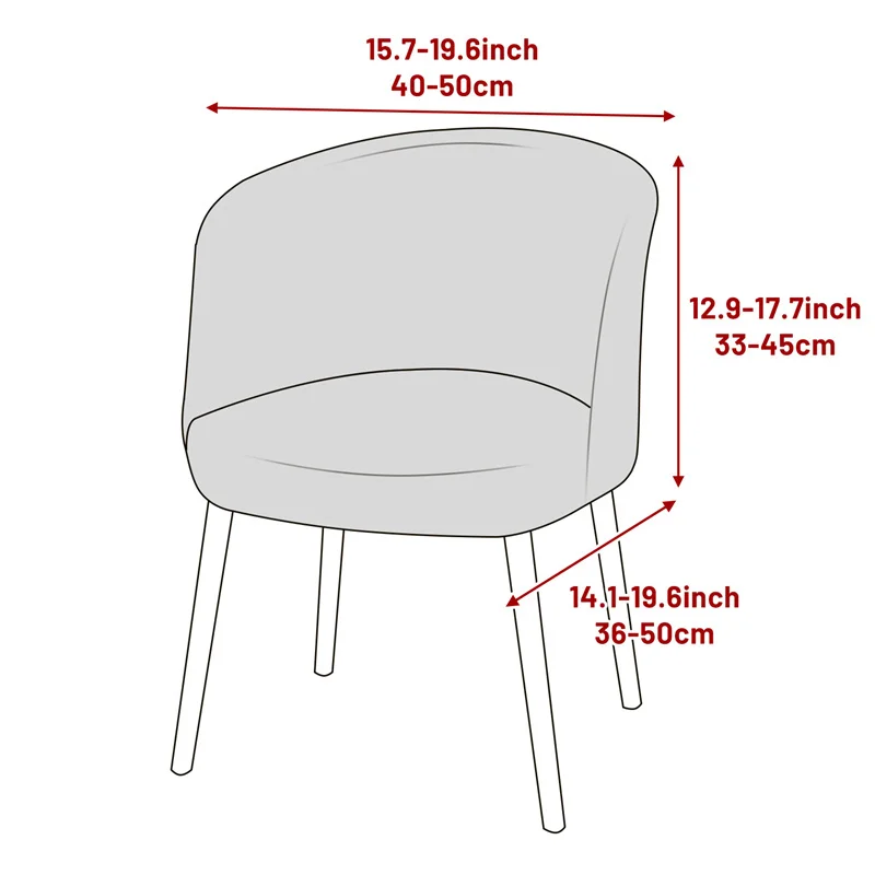 1PC Jacquard Semicircle Chair Cover Stretch Curved Back Armchair Covers Home Make-up Seat Slipcover for Cafe Bar Counter