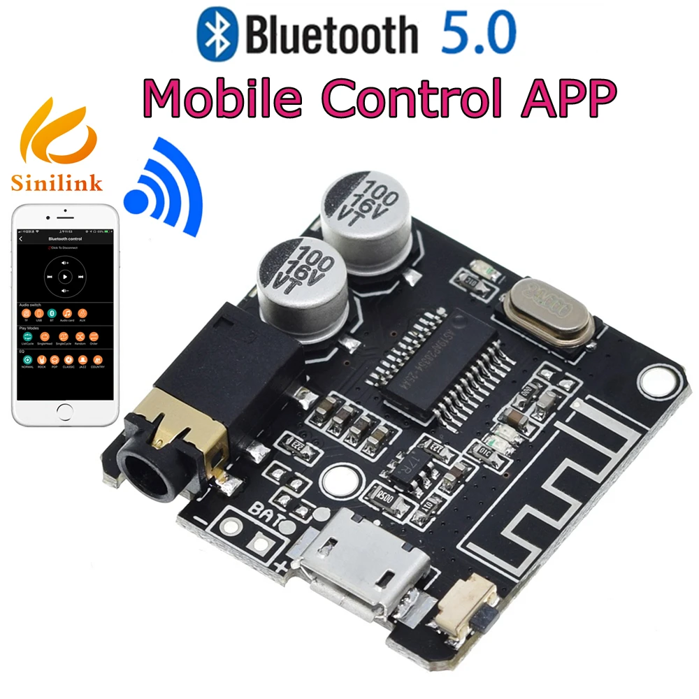 Bluetooth 5.0 odbiornik Audio płyta dla Sinilink WIFI mobilna kontrola APP mp3 bezstratna płyta dekodera bezprzewodowa muzyka Stereo moduł