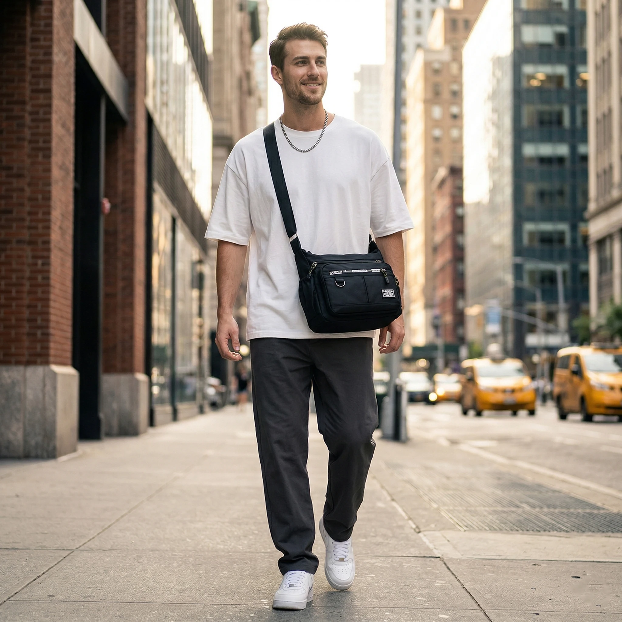 

Дизайнерская сумка-мессенджер Oxford через плечо, большая вместимость, мужская повседневная сумка с многослойными карманами, модная сумка-кроссбоди класса люкс