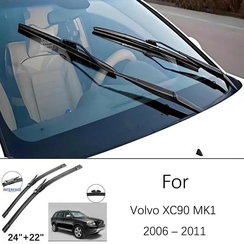 

For Volvo XC90 MK1 2006-2011 2007 2008 2009 2010 2011 24 22 Inch Front Wiper Blades Windshield Windscreen Window Accessories