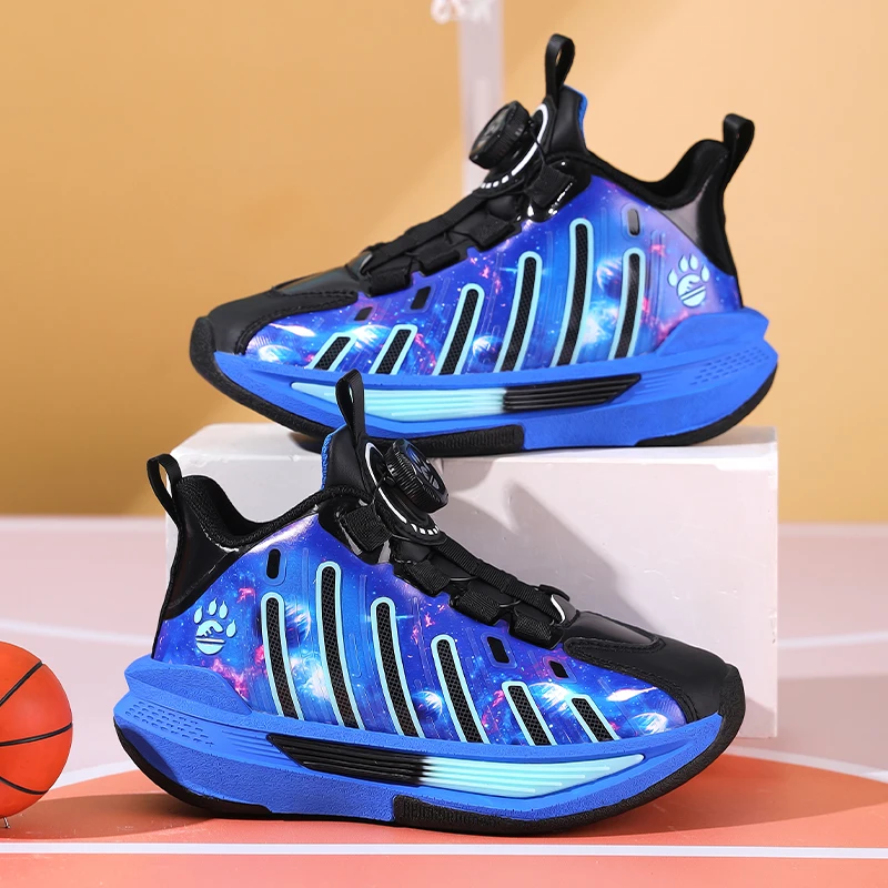 

Children Sports Shoes Winter Leather Anti Slip Wear-resistant Flat Basketball Shoes 2025 New Running Shoes for Kids