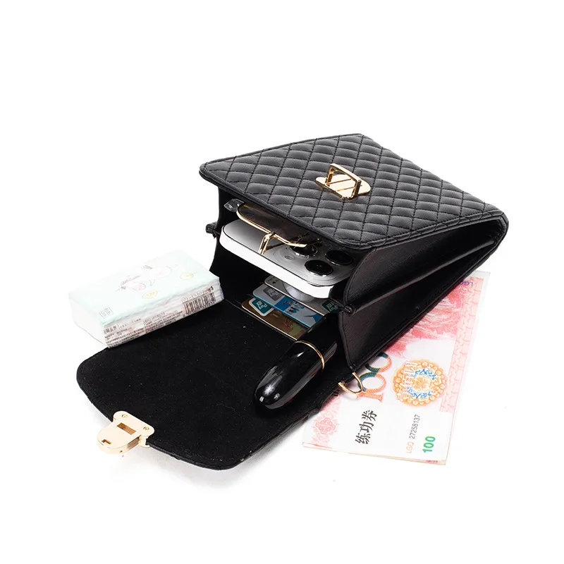 3pcs PU Plain Ringer Flap Cover Mobile Phone Crossbody Bag For Lady