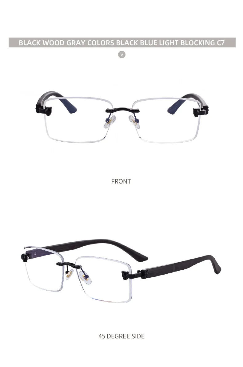2026 Holzrahmenlose Sonnenbrille für Damen Trendige Retro UV400-Schutz Eckige Sonnenbrille für Herren Markendesign Modische Brille Dropshipping – Detail 23