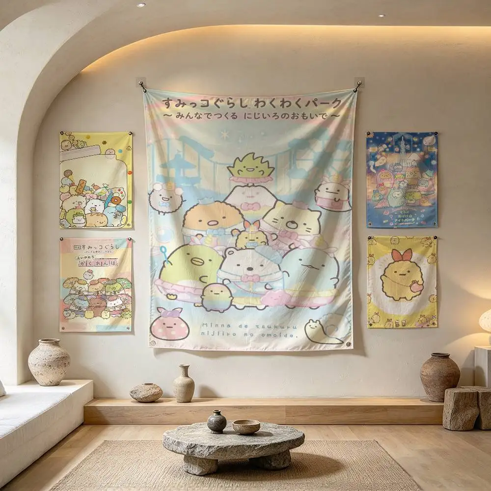 Sumikko Gurashi  Flags for Bedrooms Home Decor Items Outdoor Decors Garage Decoration Flaga