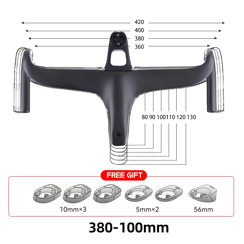THE ONE ULTRA aero carbon Integrated hamdlebar Hidden Trace Road Bicycle Handlebar 380/400/420 28.6mm Racing Bike image 3