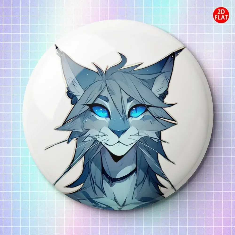 Wolf 2026 Latest Cartoon Anime Plastic Pin Badge 2D Flat Suitable For Clothing