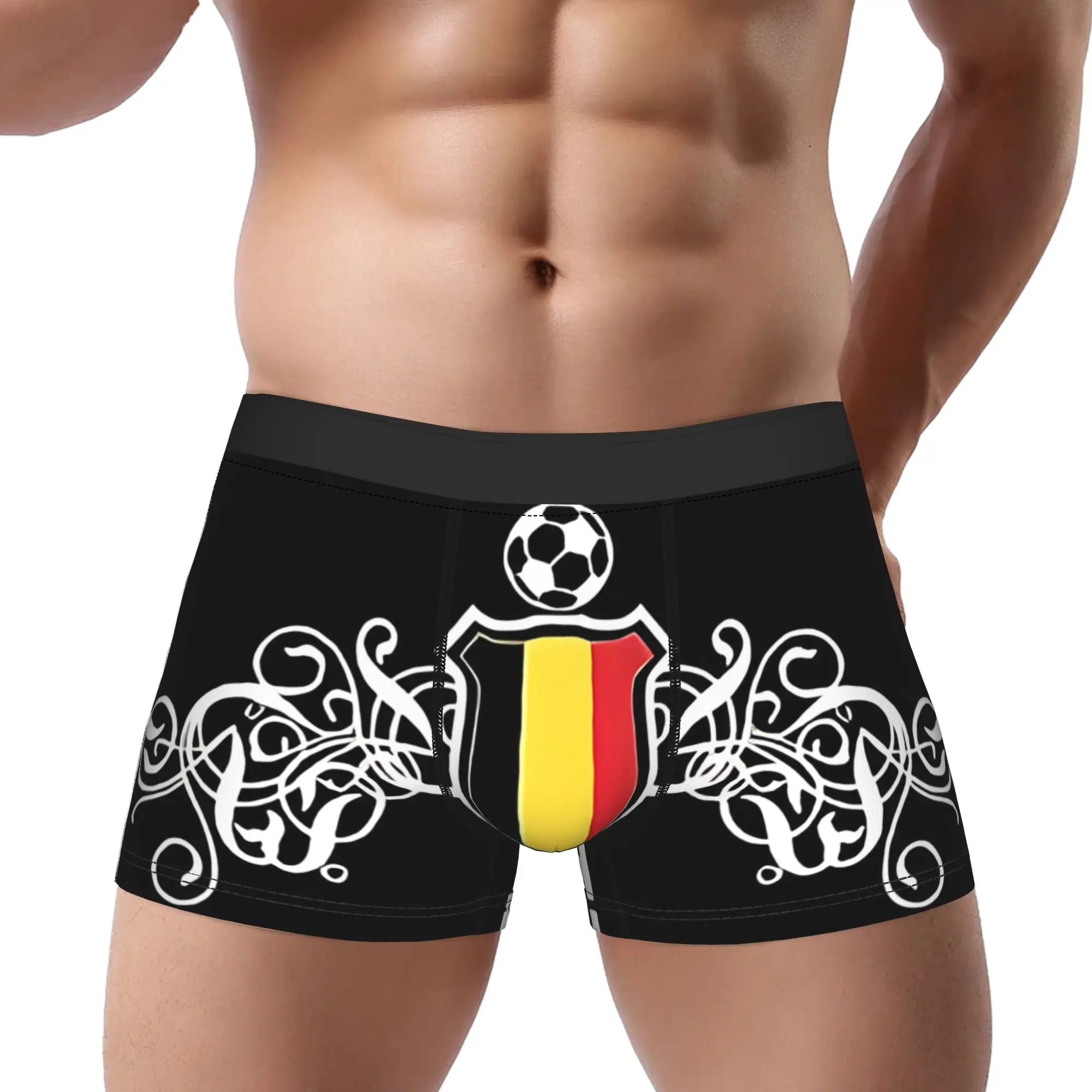 

adults 18 plus Soccer Fan Belgium Underpants Homme Panties Male Underwear Ventilate Shorts Boxer Briefs