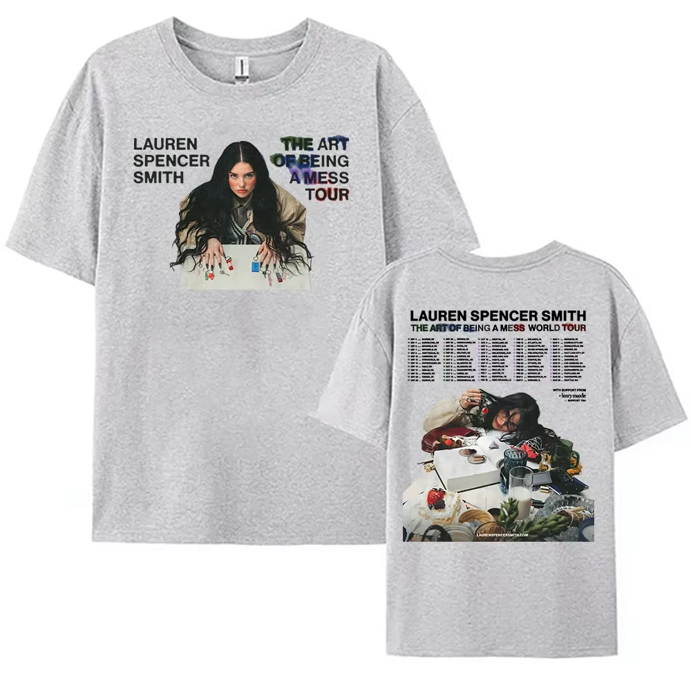 فن كون جولة فوضى 2025 تي شيرت لورين سبنسر سميث الجرافيك التي شيرت القطن قصير الأكمام الإناث تي شيرت الصيف لينة المحملة