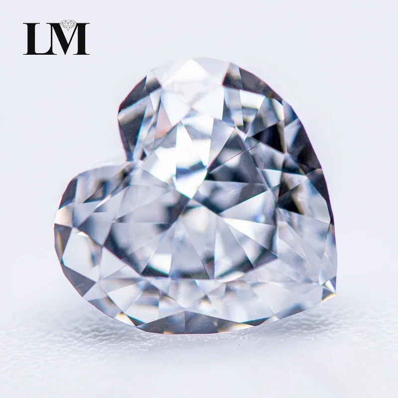 

Cubic Zirconia Stones White Color 5A Grade Heart Shape 4k Crushed Ice Cut Lab Synthetic Zircon Gems High Quality Jewelry Making