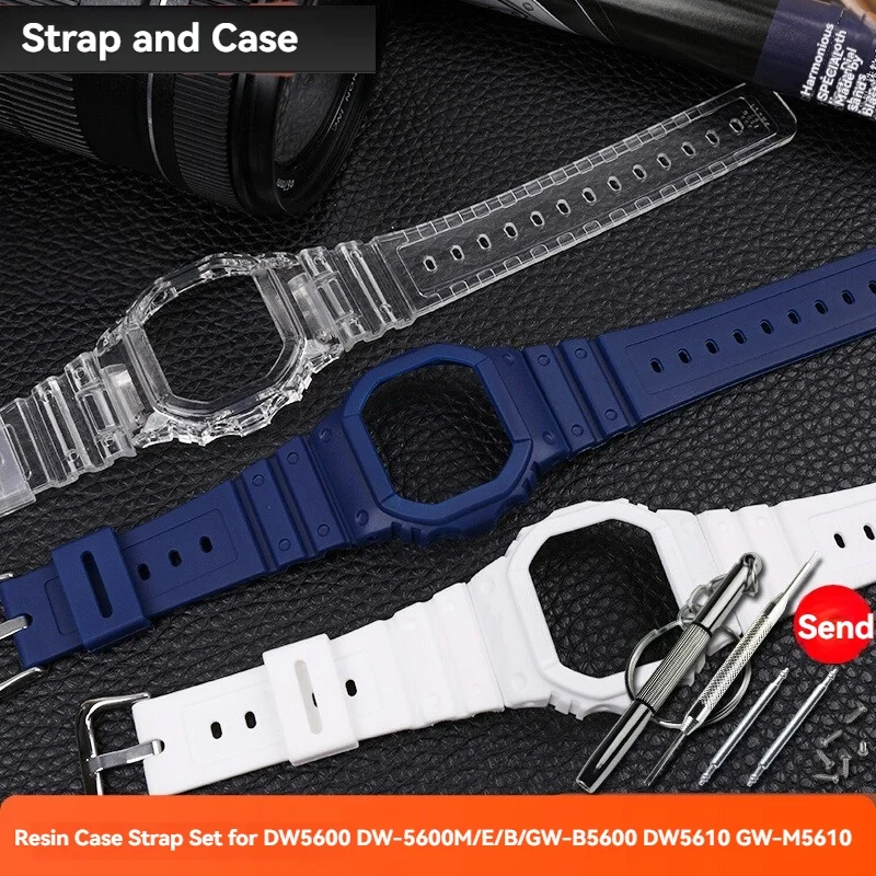 

Чехол с ремешком из смолы для DW5600 DW-5600 GW-B5600 DW-5610 GW-5610 GW-B5600 Водонепроницаемый браслет для часов Безель Корпус ремешка для часов