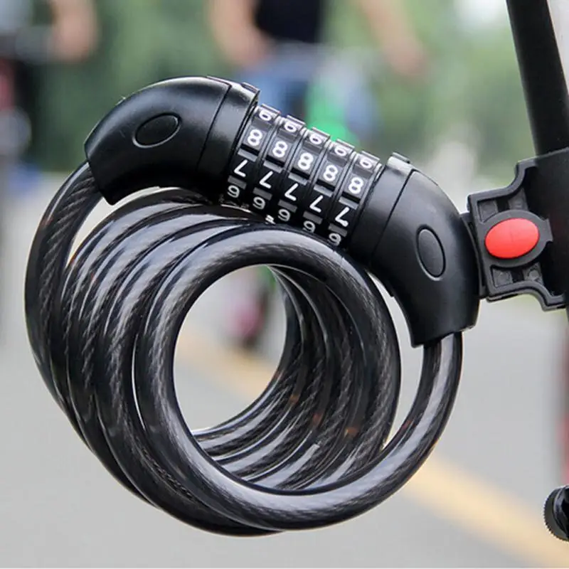 Bicycle Five Digit Password Lock Bicycle Lock Mountain Bike Wire High Quality Colorful Portable 5 Digit Bicycle Chain Lock