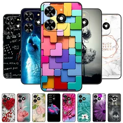 For Infinix Hot 40 Pro Case Hot 40i Black Silicone Bumper Wolf Lions Soft TPU Covers for Infinix Hot 40 Funda Coque Hot40 Pro