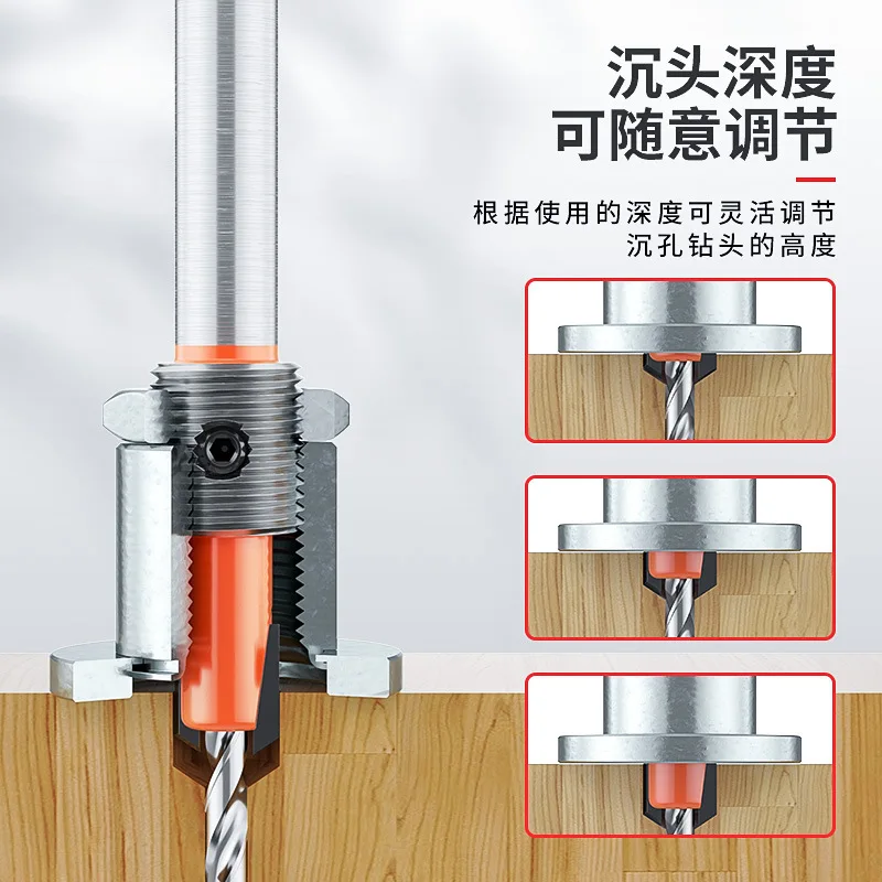 Edge Banding Punch Tool Woodworking Hole Punch Plier Counterbore Drill Bit Set Limit Stop