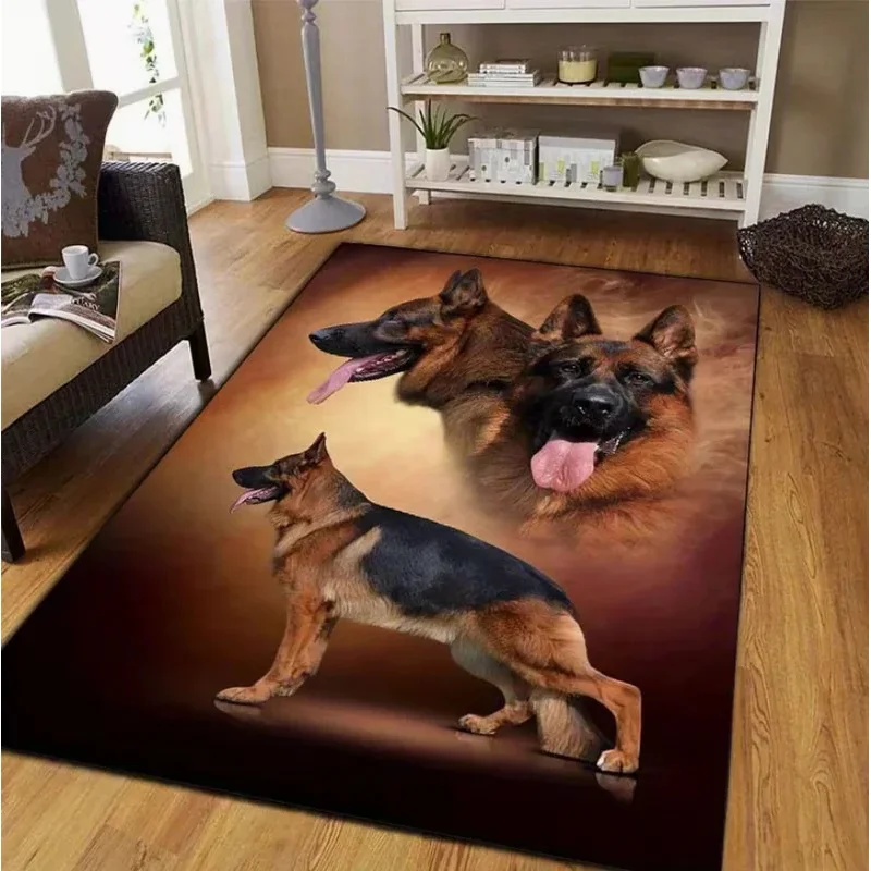 VIKAMA German Shepherd Non-slip Rug Soft Easy Clean for Living Room Pet Home Decor