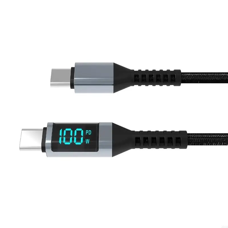 203b USB C สายชาร์จ 100W Type C To Type C สายการชาร์จ Fast Charging Cable Nylon ถัก