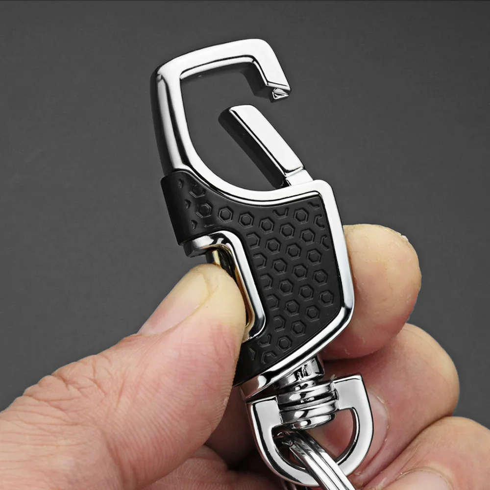 Simple Double Switch Keychain Metal 360 Degrees Rotatable Key Holder Rings Buckle Fashion Men\'s Luxury Car Keyring K416