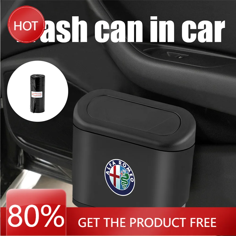 

Hub Caps ABS Plastic Car Trash Can Garbage Dustbin Storage Box Auto Accessories For Alfa Romeo Giulietta GT 159 147 156 Giulia M