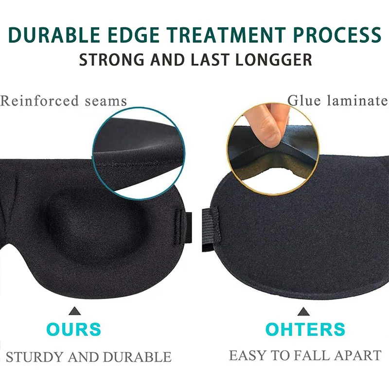 3D Contoured Sleep Mask 100% Light Blocking Eye Mask Ultra-Soft Skin-Friendly Material Breathable Eye Cover For Rest Travel Yoga