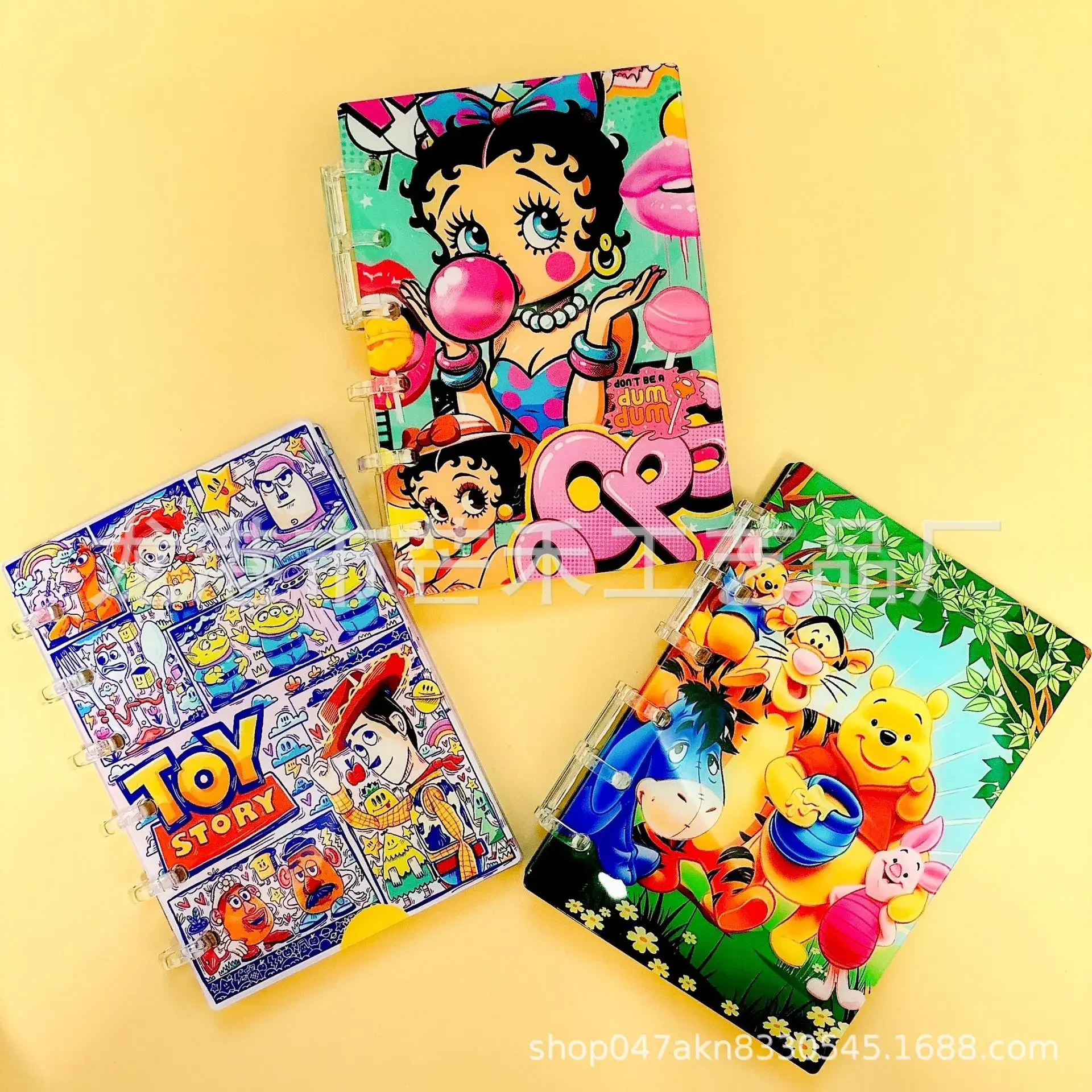 Popular Anime Cartoon Acrylic Book  Notebook Exquisite Loose-leaf Book Exquisite Loose-leaf Book A7 A5 Stitch\'s Brain Pooh Betty