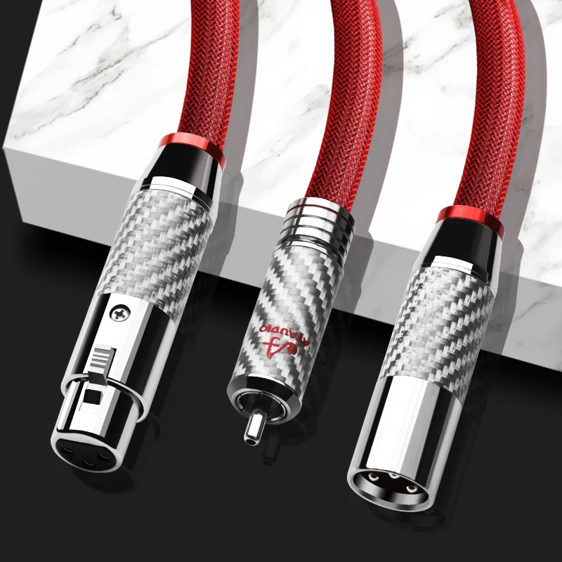 ATAUDIO Hi-end Pure Silver RCA to XLR Audio Cable 2RCA to 2XLR Premium Hi-Fi Audio Cable with 3Pin XLR for Sound System DVD