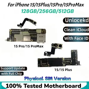 Bilashmart TEST Authentic Mainboard iPhone 15 Pro Max 15 Plus With/NO Face ID Unlocked Motherboard Clean iCloud SIM Version Logic Board