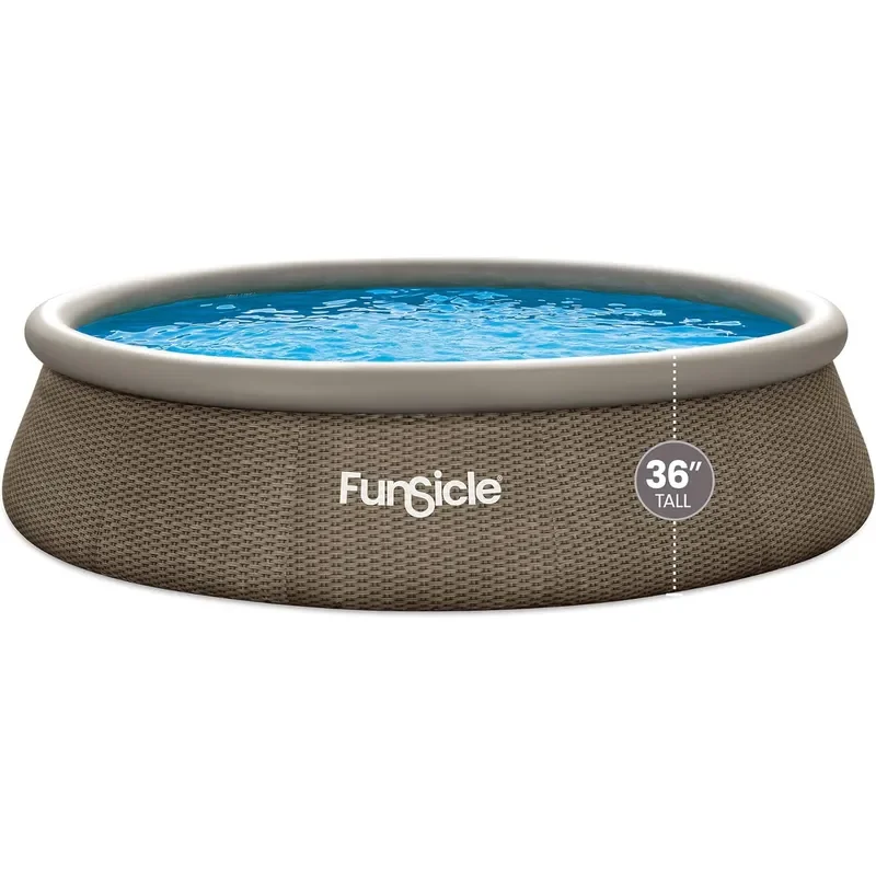 

14 ft Round Above Ground Swimming Pool Quick Set Up Outdoor Bath Tub for Adults Kids with 800 GPH Filter Pump Ladder Repair