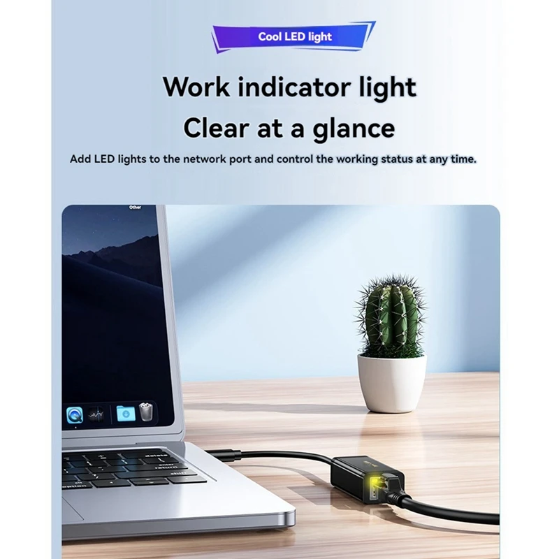TYPE-C To Gigabit Ethernet Adapter USB-C 1000Mbps Network Card Type-C To RJ45 Network Card Lan For Notebook Driver-Free